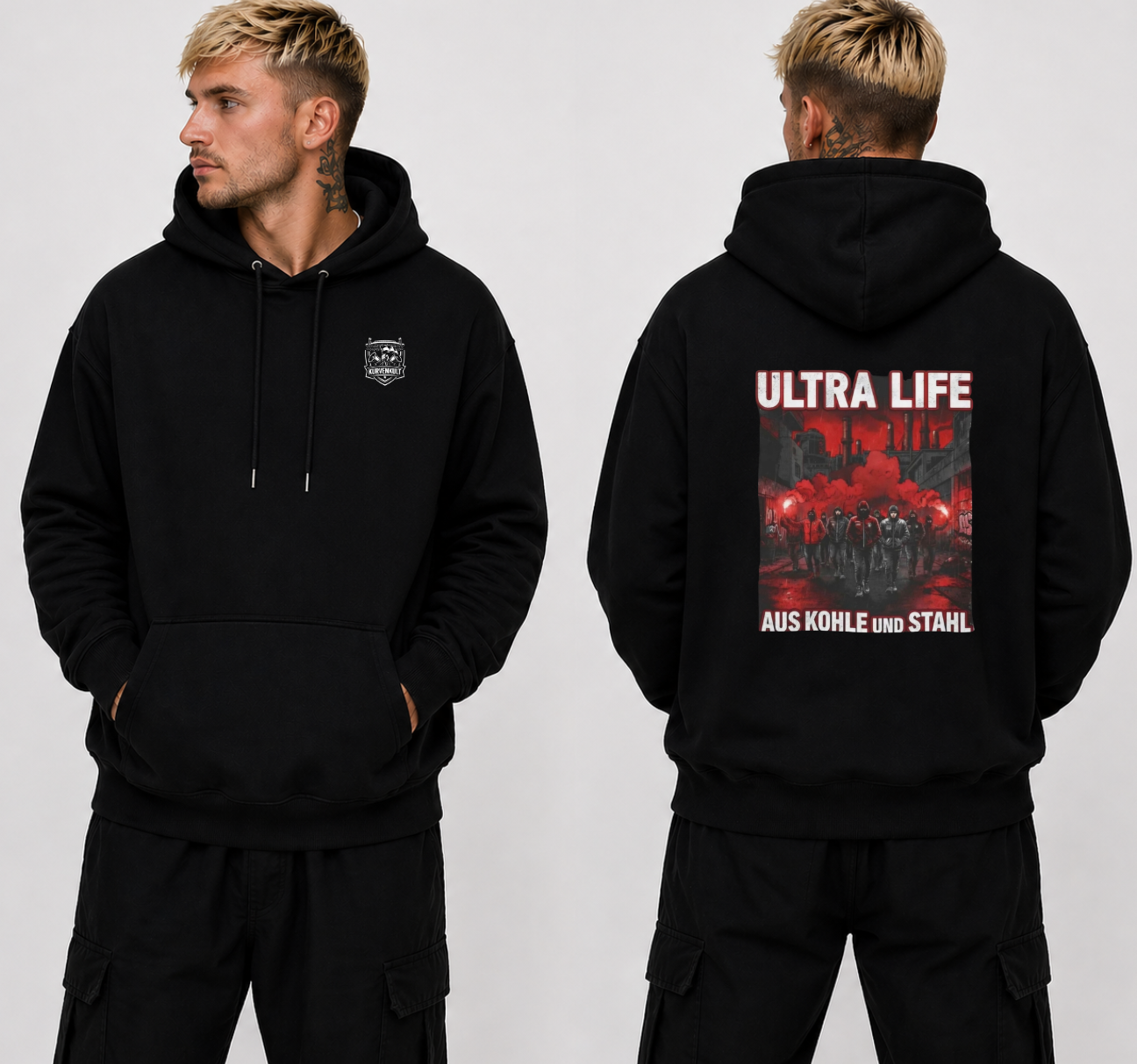 Hoodie "Ultra Life-Aus Kohle und Stahl"