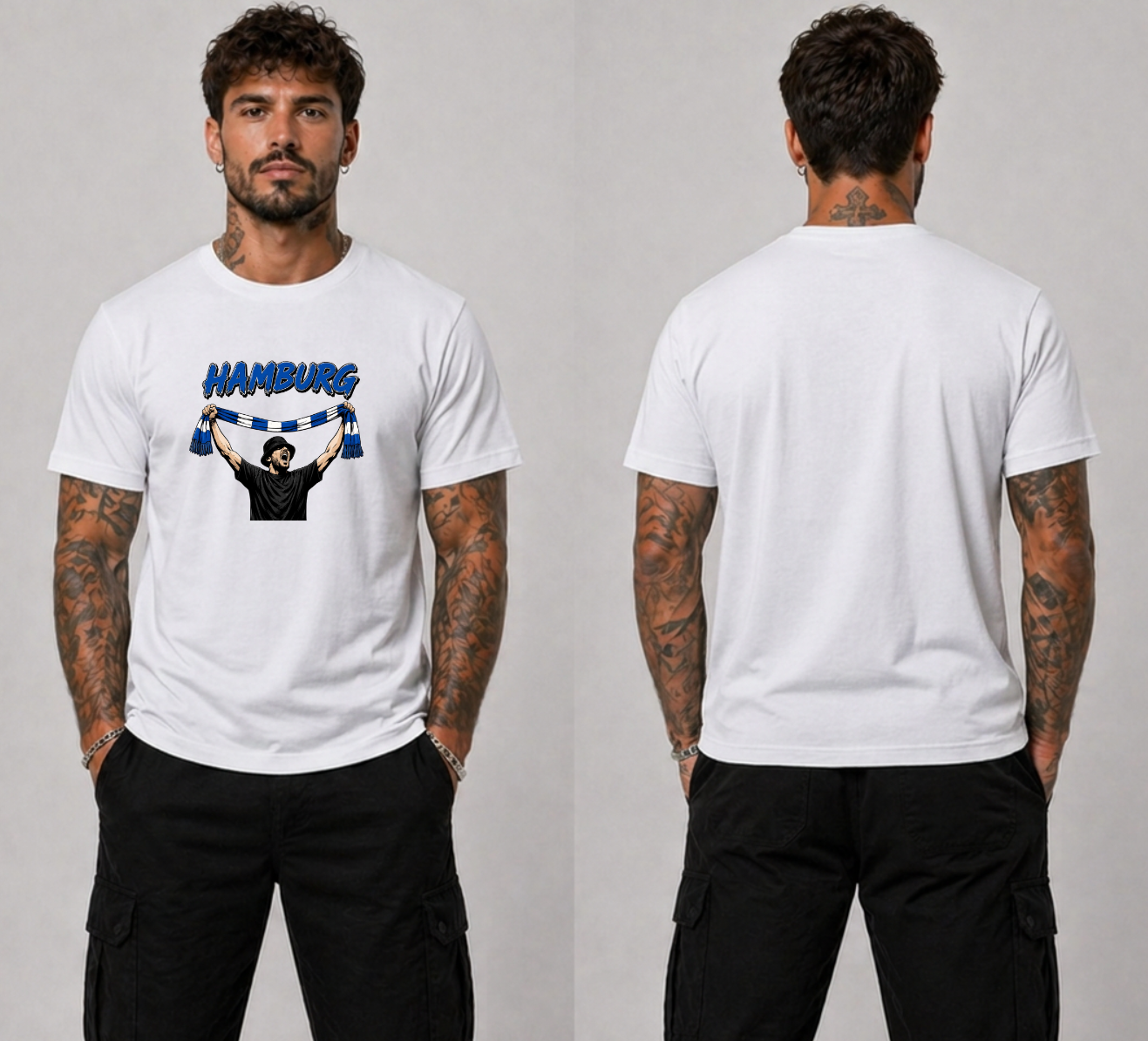 T-Shirt "Hamburg Fan mit Schal"