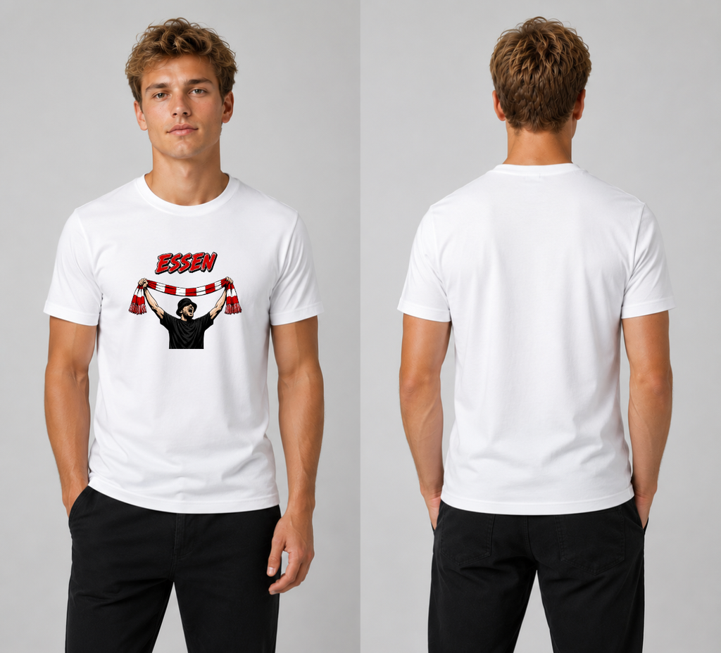 T-Shirt "Essen Fan mit Schal"