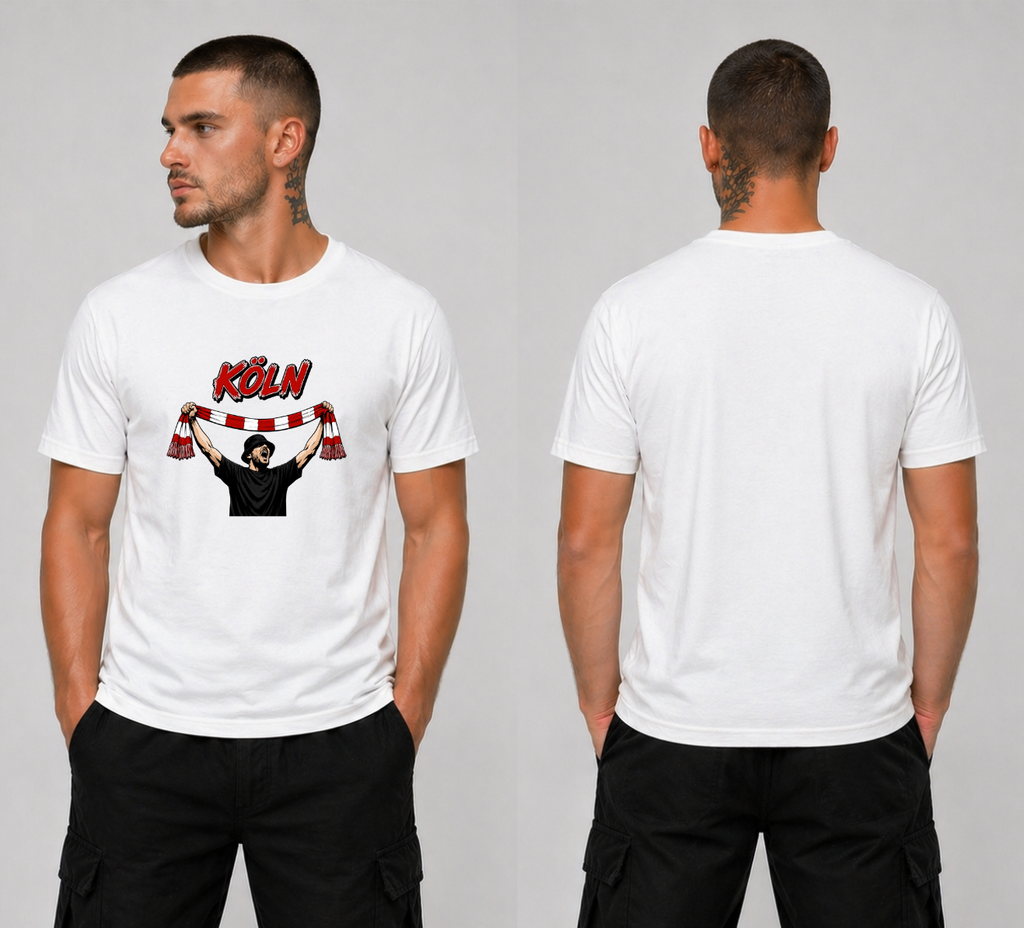 T-Shirt "Köln Fan mit Schal"
